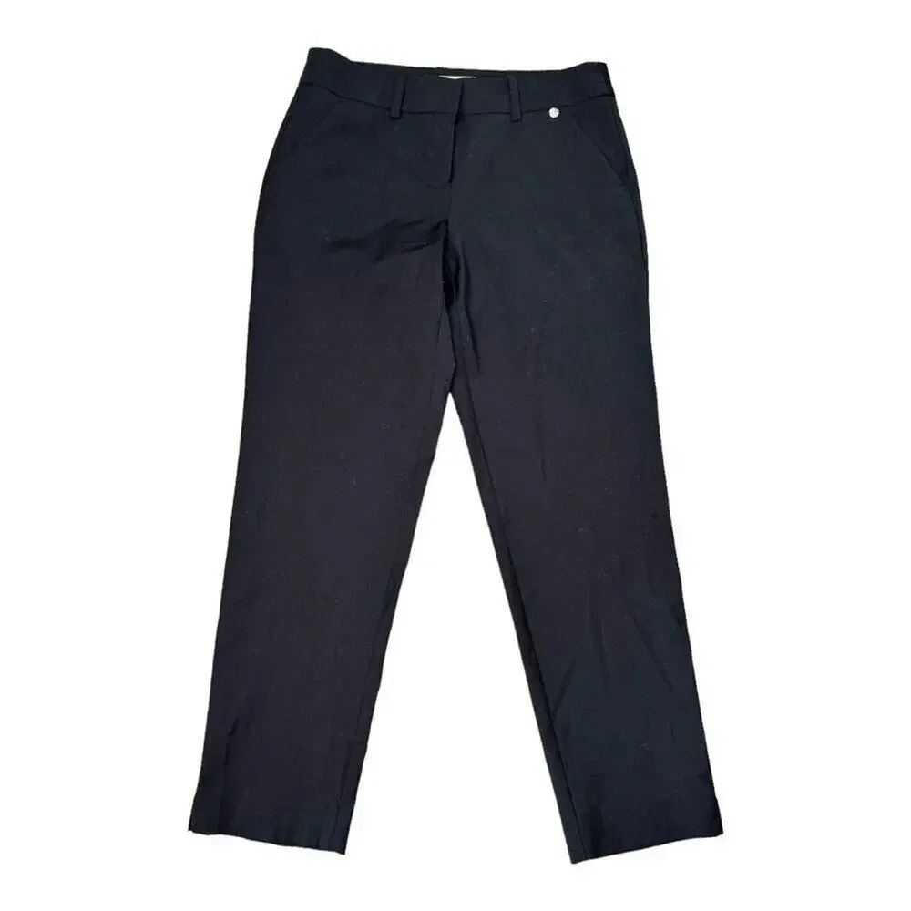 Trina Turk Women’s Size 2 Stretchy Wool Spandex‎ Blend Black Straight Leg Pants